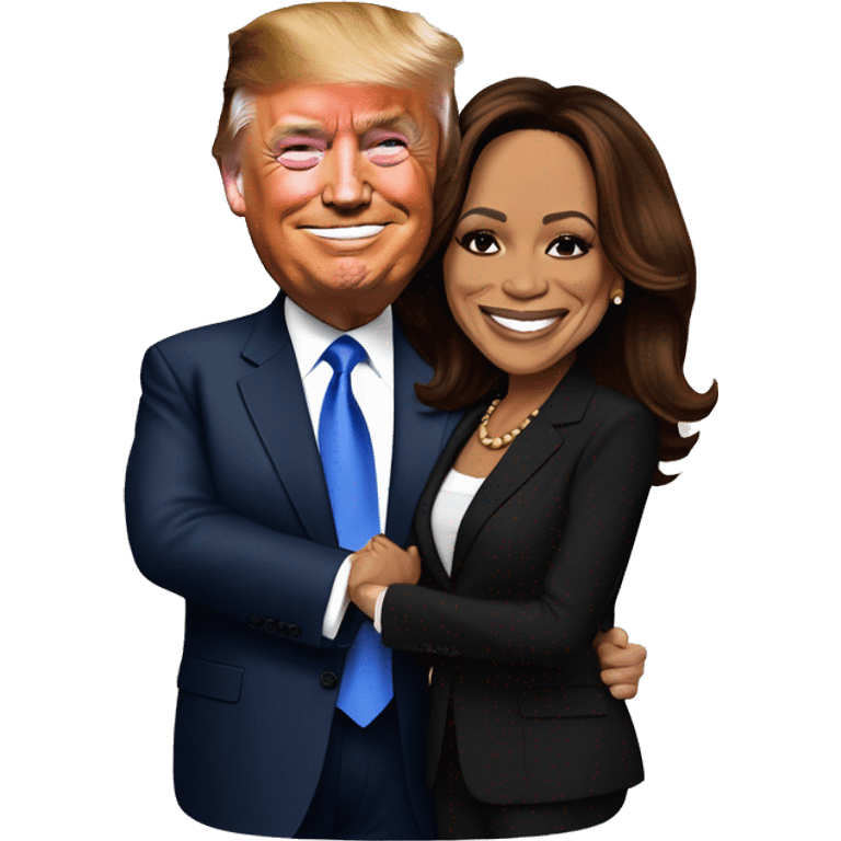 donald trump and kamala harris getting engaged emoji