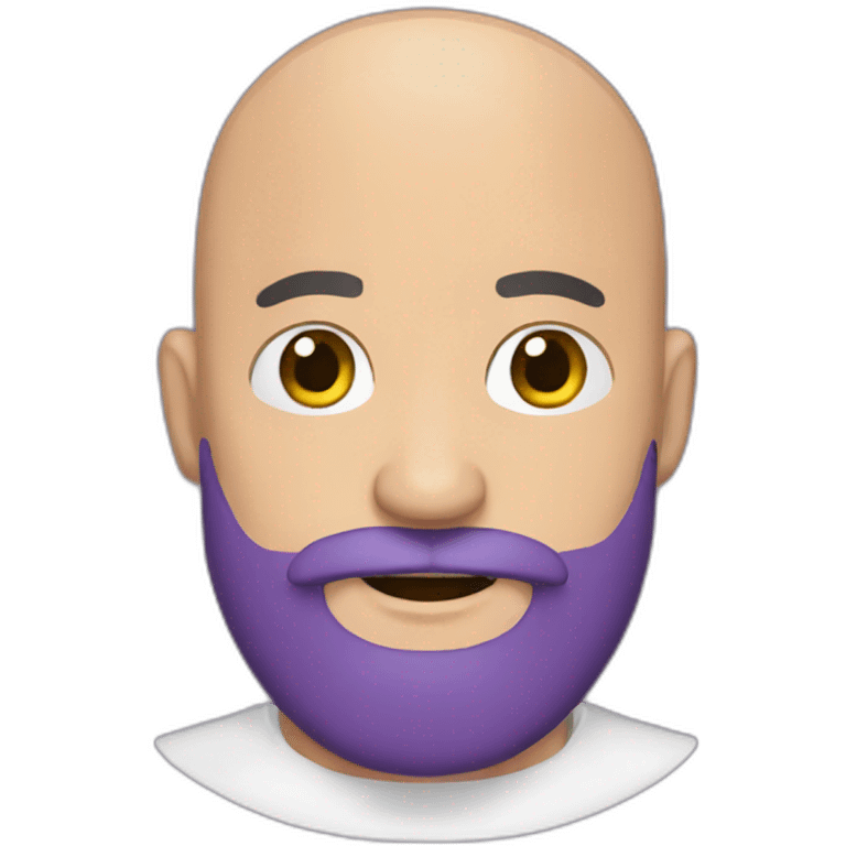 Bald man with beard and eggplant emoji