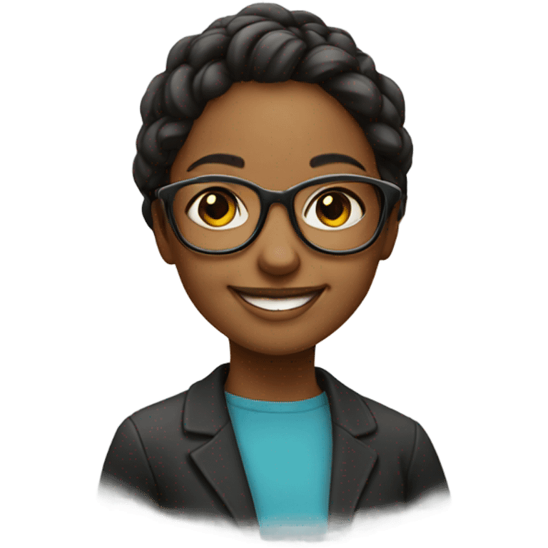 smiling girl with glasses portrait emoji