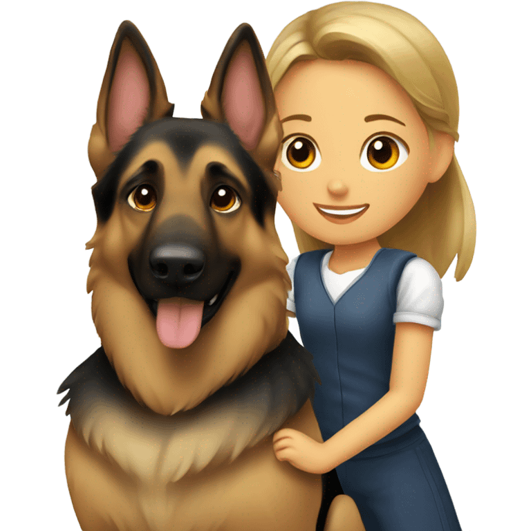 german shepherd with a girl emoji