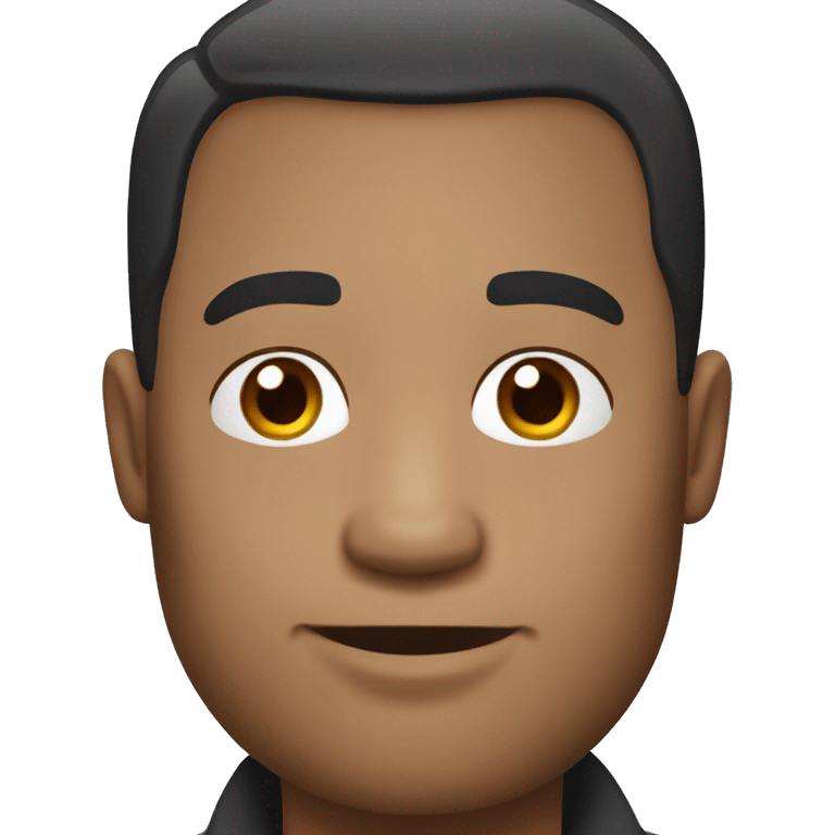 Cartoon character in Bitmoji style slightly bald dark hair little hair male, around 40 years old The character is wearing  emoji