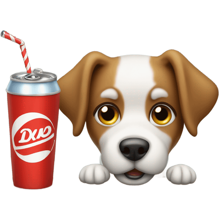 dog drinking a soda emoji