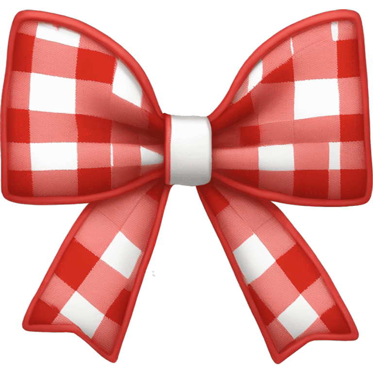 red white plaid bow emoji