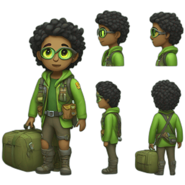 non-binary green adventurer emoji