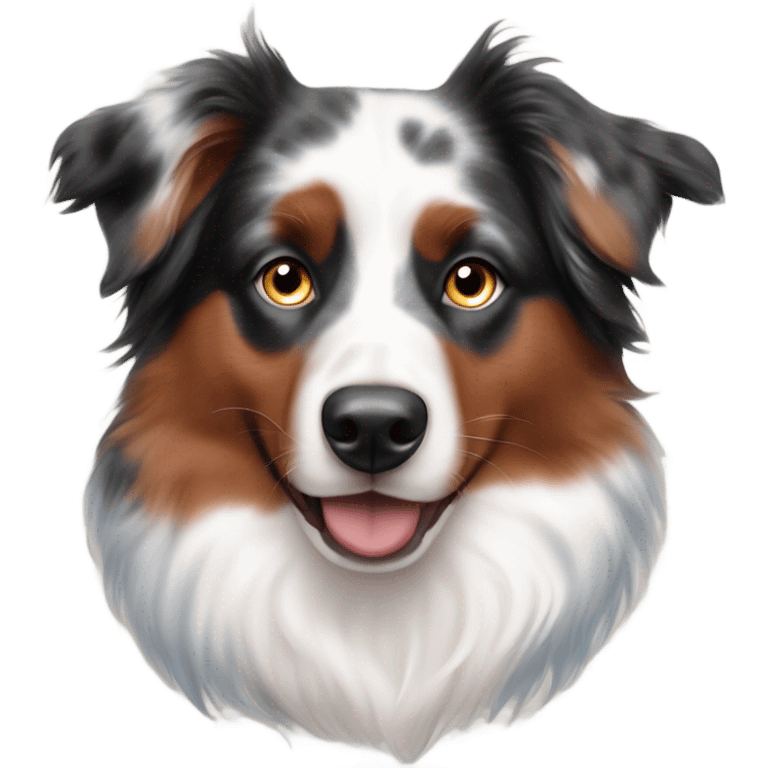 Red Merle Australian shepherd with blue eyes emoji