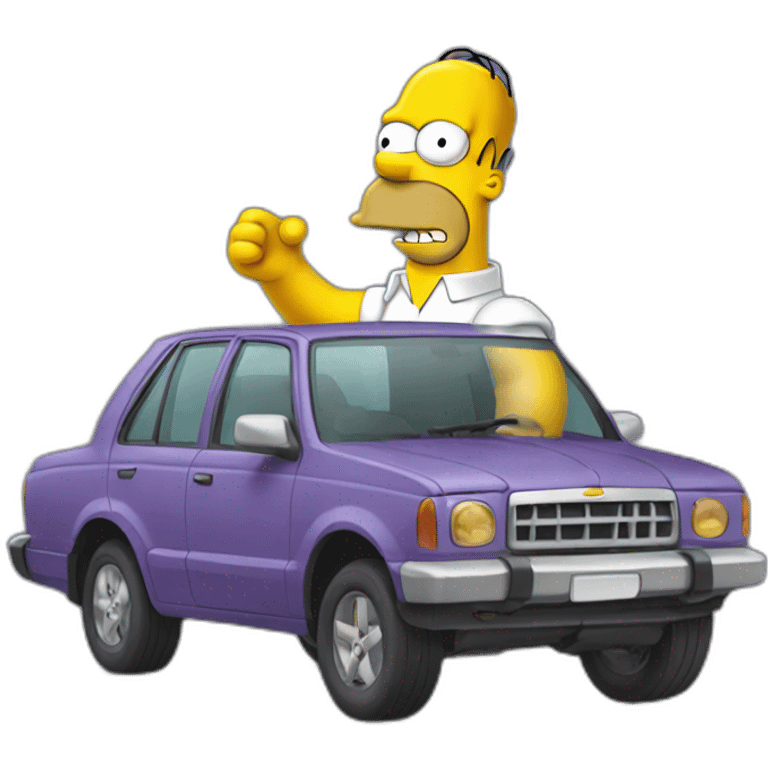 Homer simpsons in a car emoji