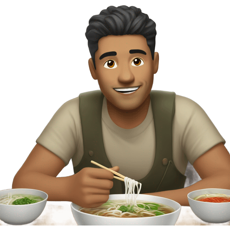 Man and pho emoji