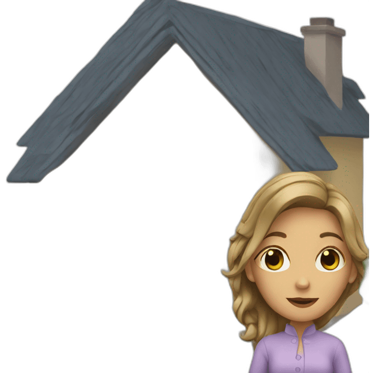 Woman in a house emoji