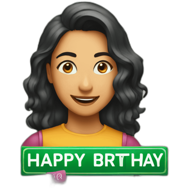 “happy birthday Priya” text on a sign emoji