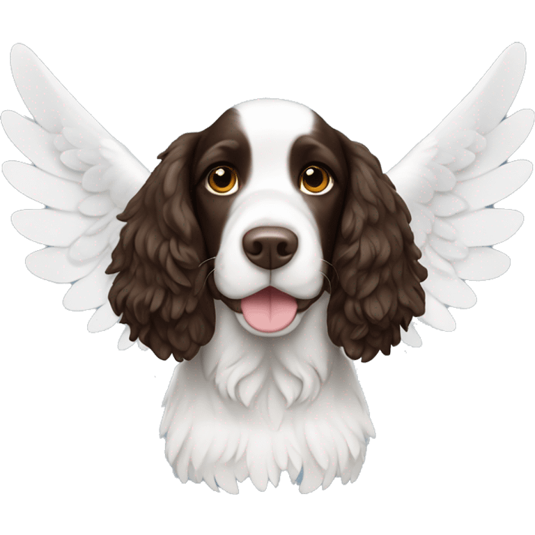 Springer spaniel with angel wings emoji