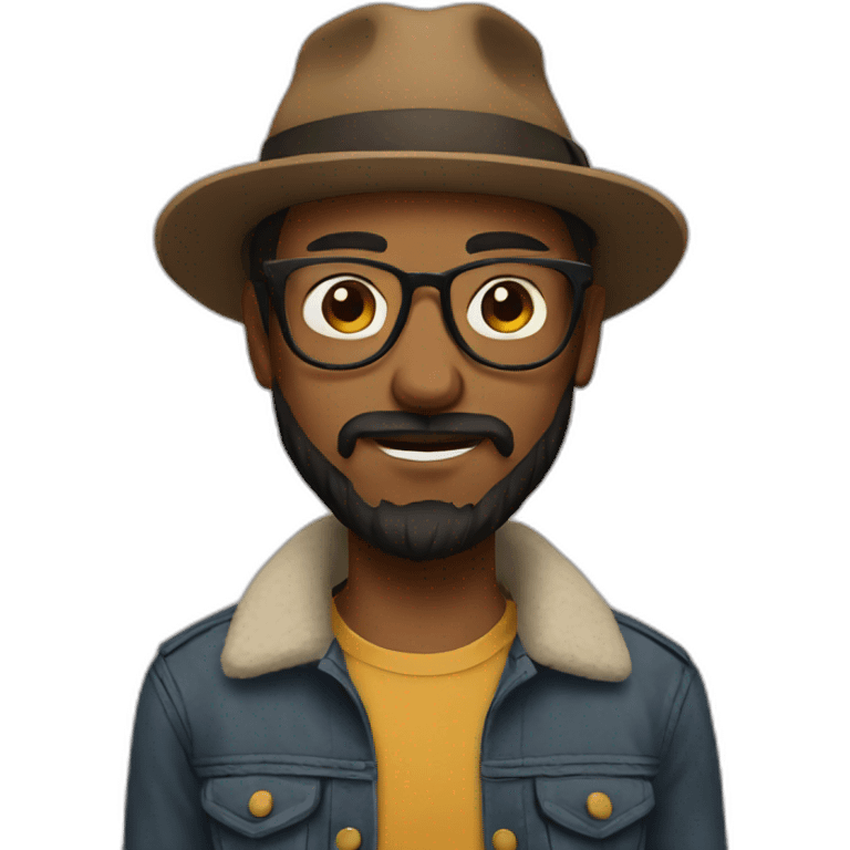 Layer hipster emoji