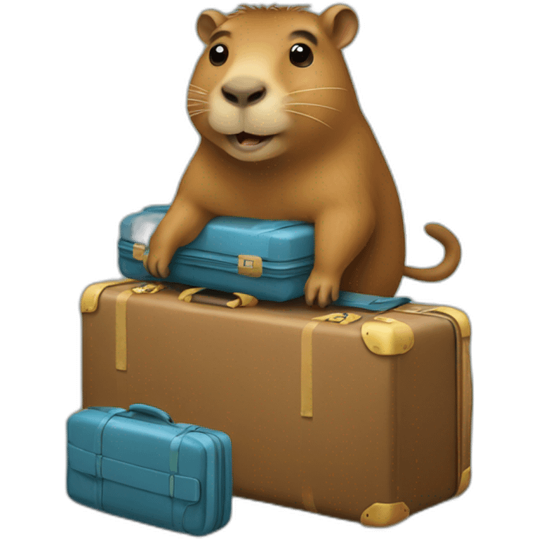 Capybara packing the suitcase  emoji