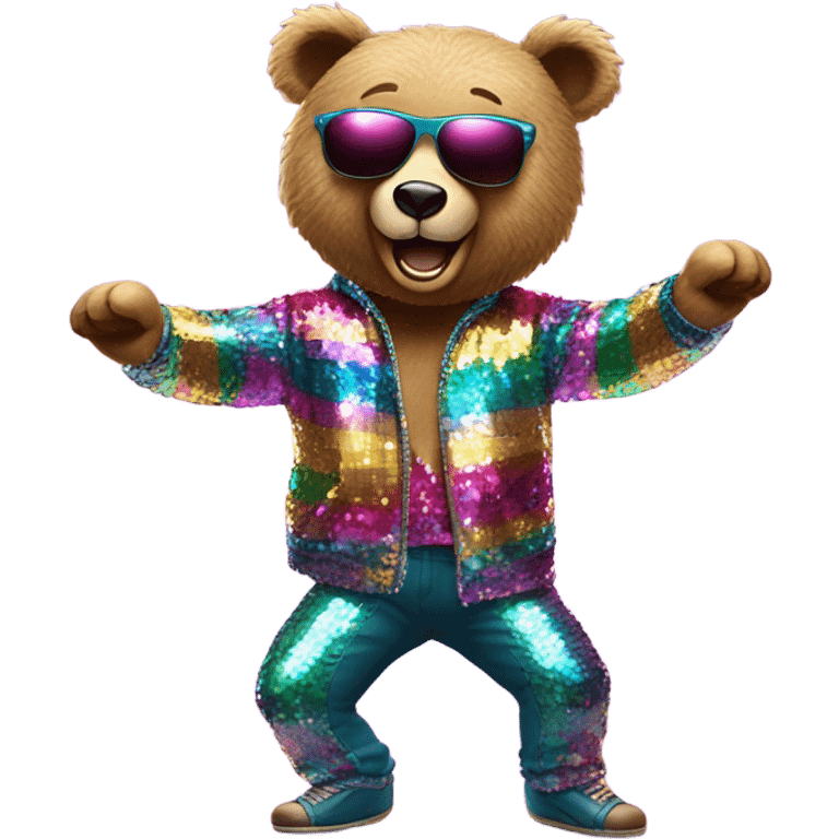 bear disco dancing  emoji