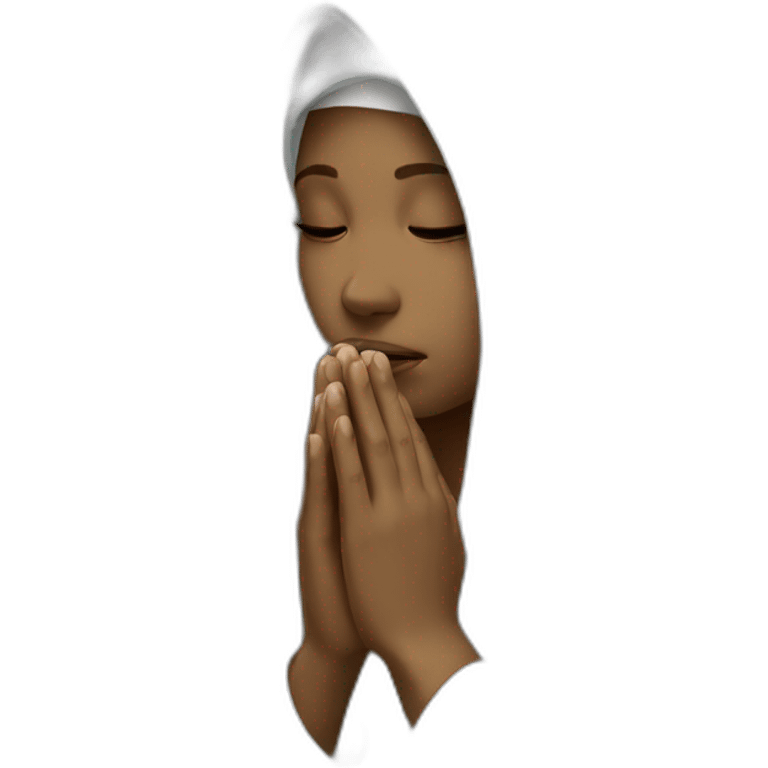 A veiled girl prays emoji