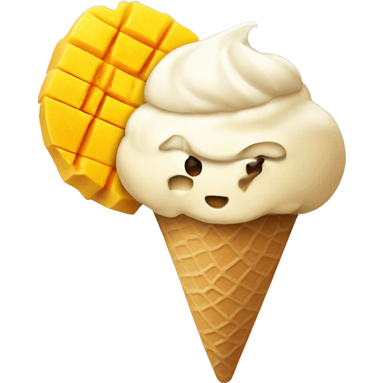 ice cream with mango chunks emoji