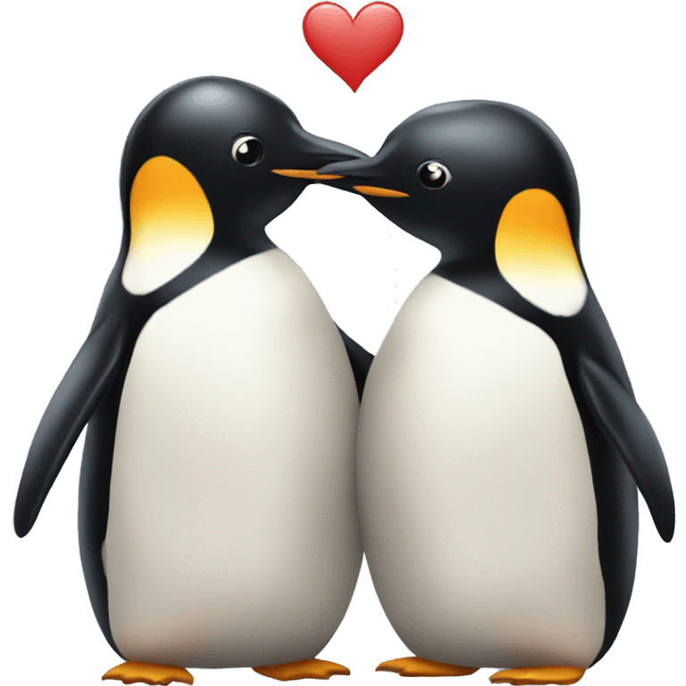 Penguins in love emoji