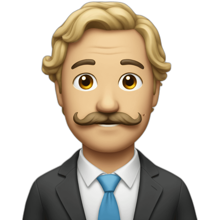 Un mec avec un moustache emoji