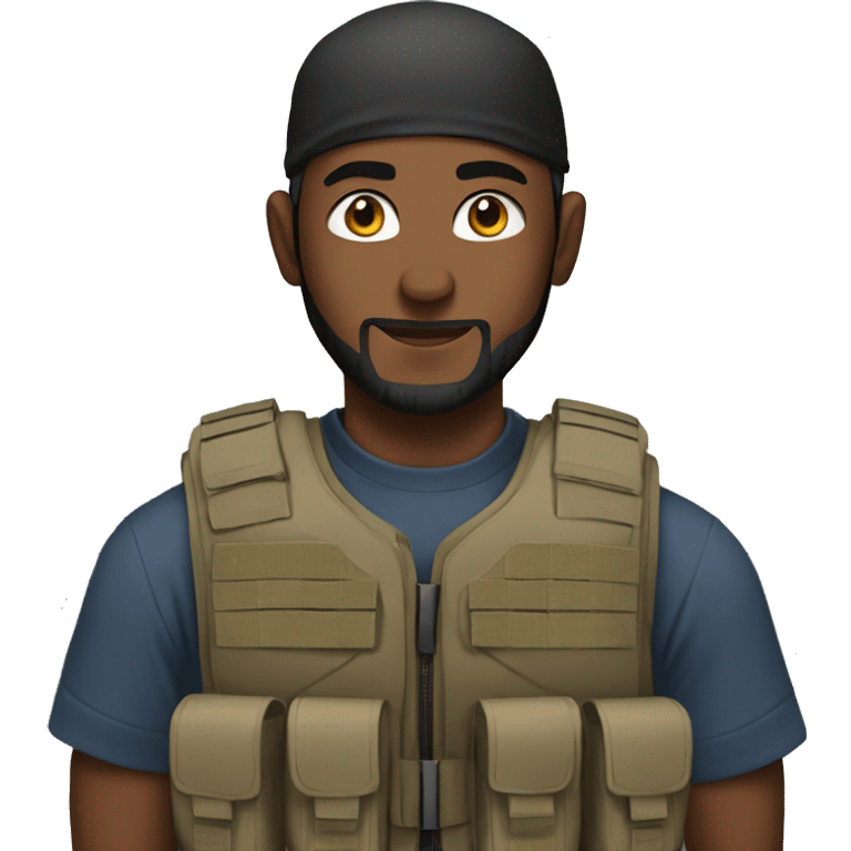 Muslim with tactical vest on emoji