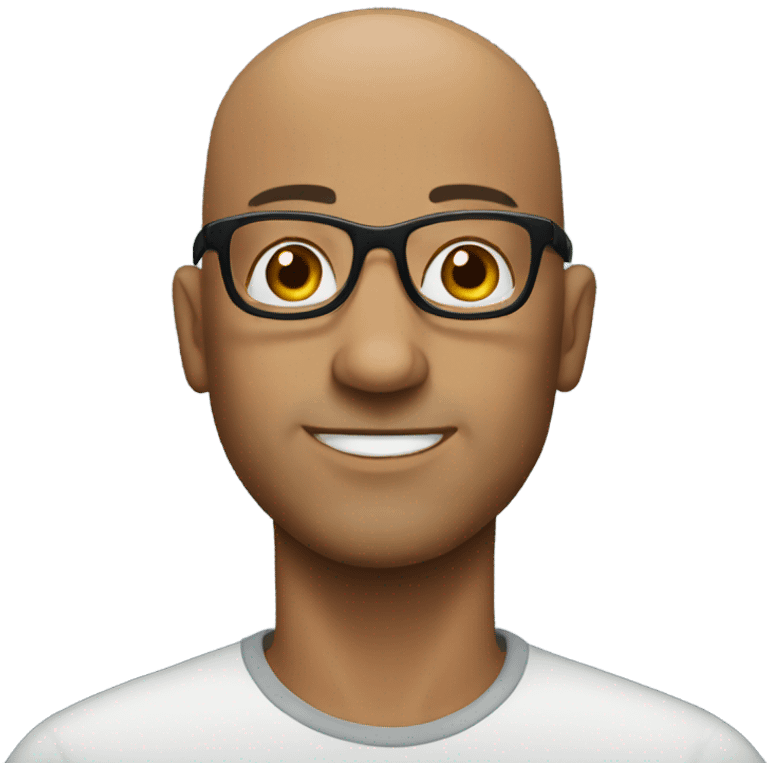 bald man with glasses emoji