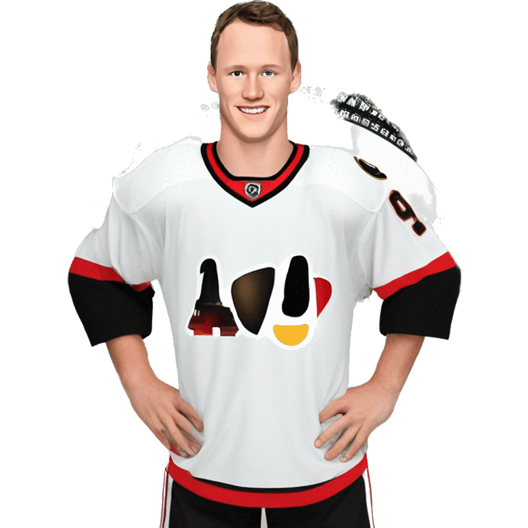 Jonathan Toews in front of the Eiffel Tower  emoji