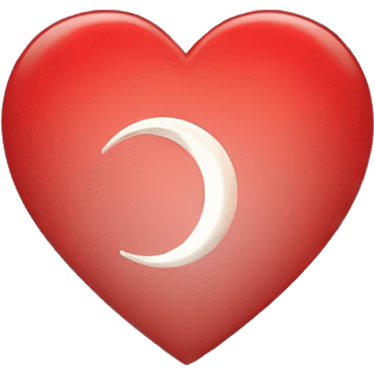 red heart with a crescent moon inside emoji