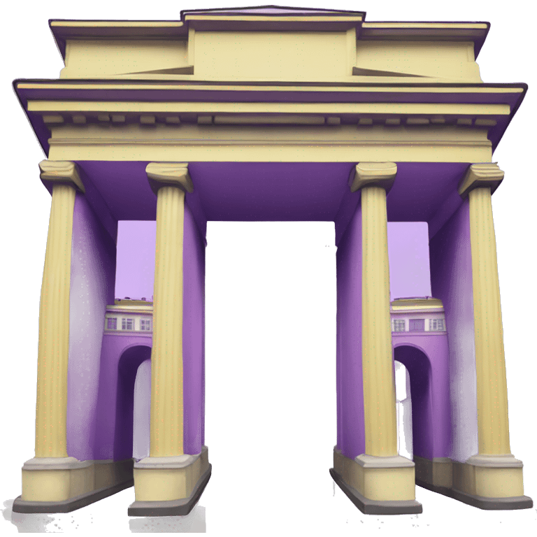 Purple and yellow brandenburg gate emoji