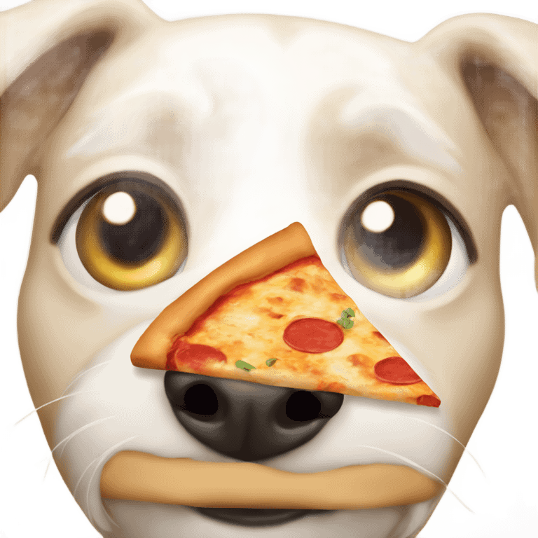 Dog eating pizza  emoji