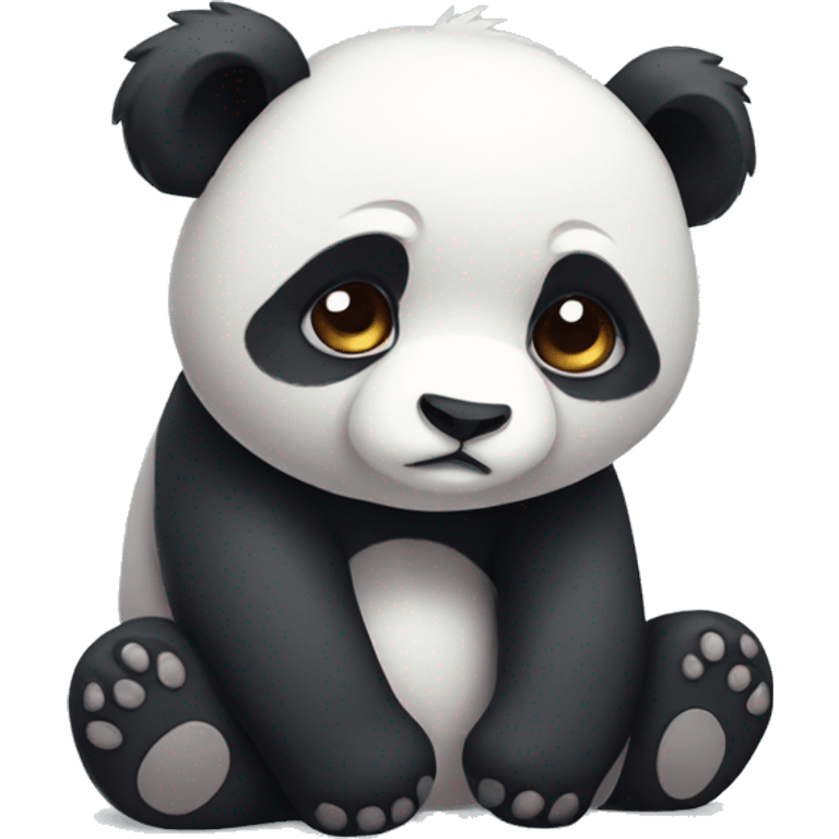 Cute small panda feeling sad emoji