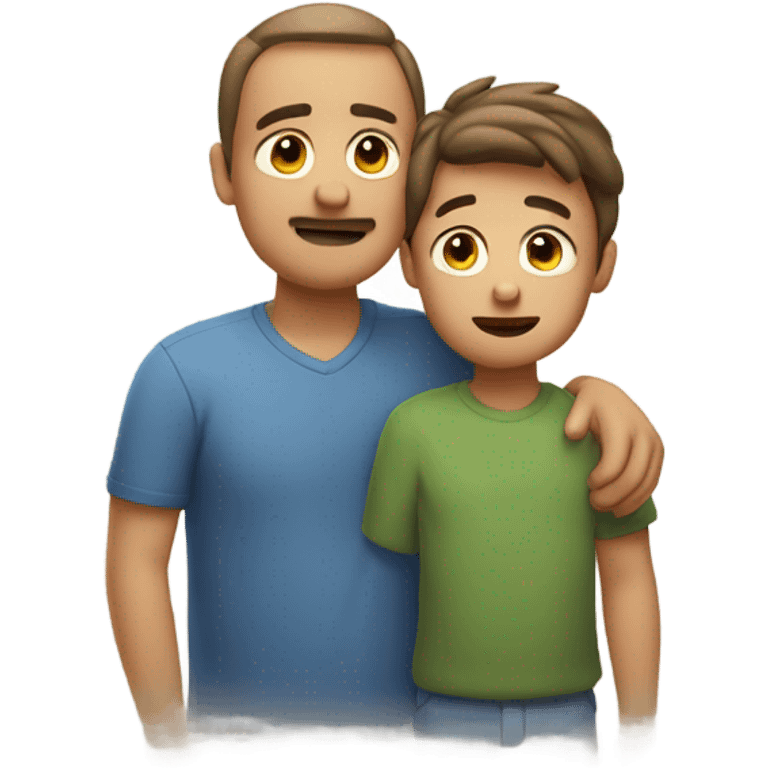 Dad holding son’s head emoji