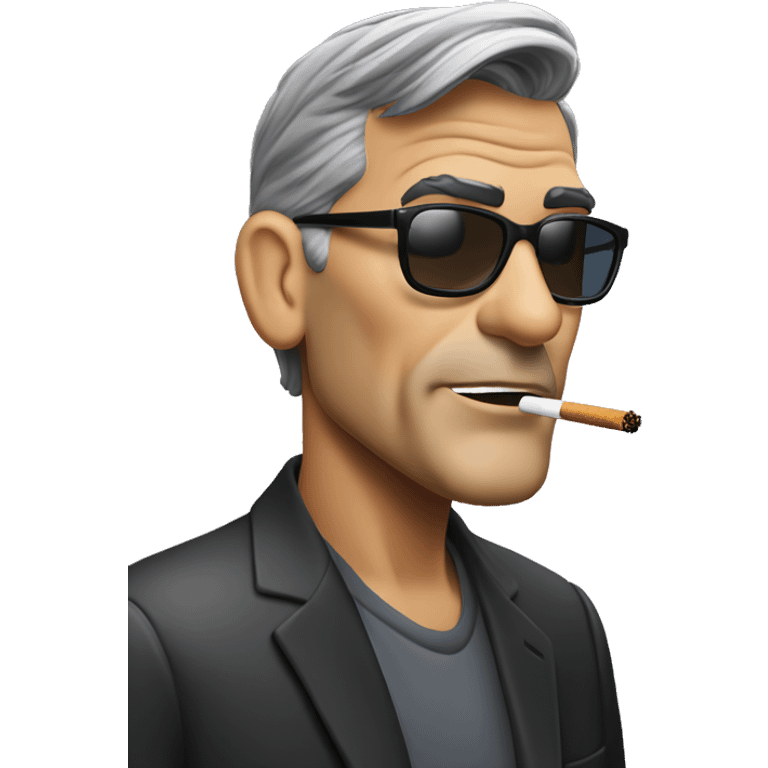 George Clooney smoking a vape emoji