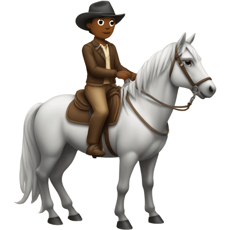 Una persona montada encima de un caballo emoji