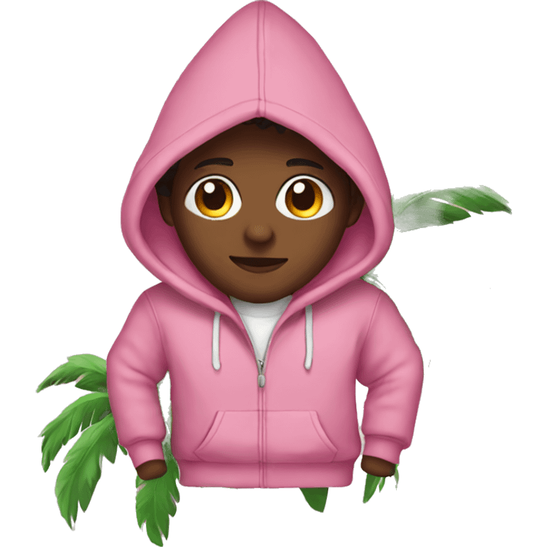 Pink palm puff hoodie  emoji