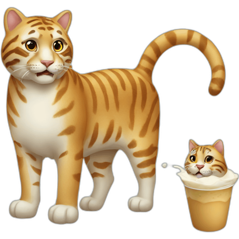 milk and big cat emoji