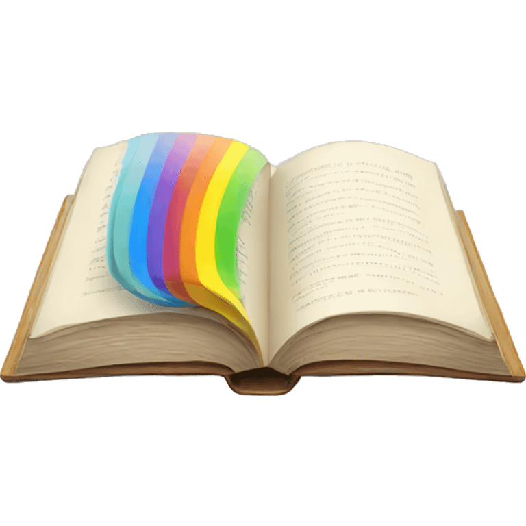 Open book with rainbow emoji