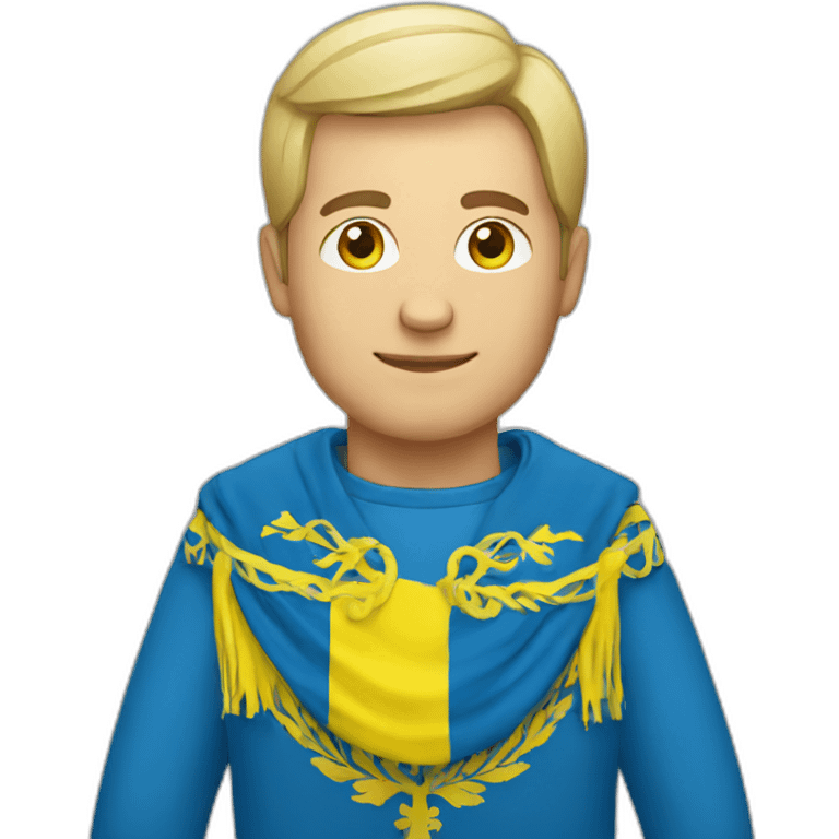 Man with Ukraine flag emoji