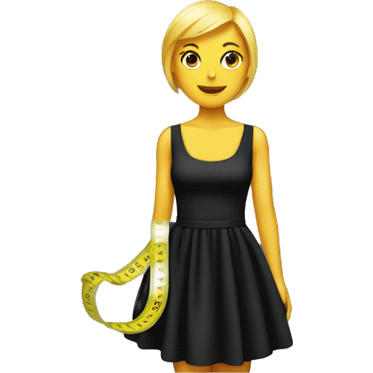 a black dress and a measuring tape  emoji