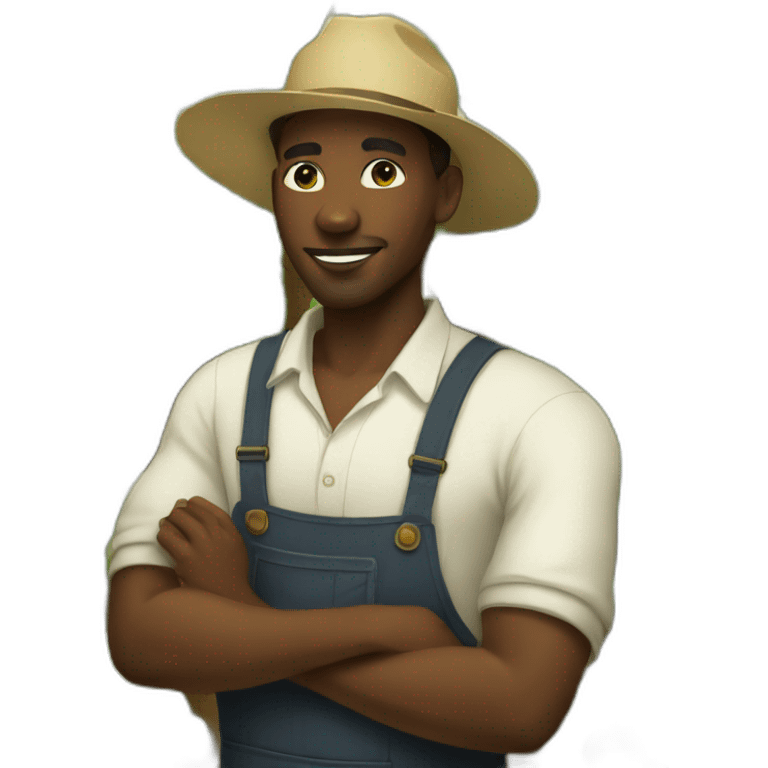 black farmer working in the cotton field emoji