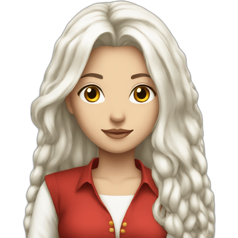 rpg-girl-with-long-white-hair-and-red-blouse emoji