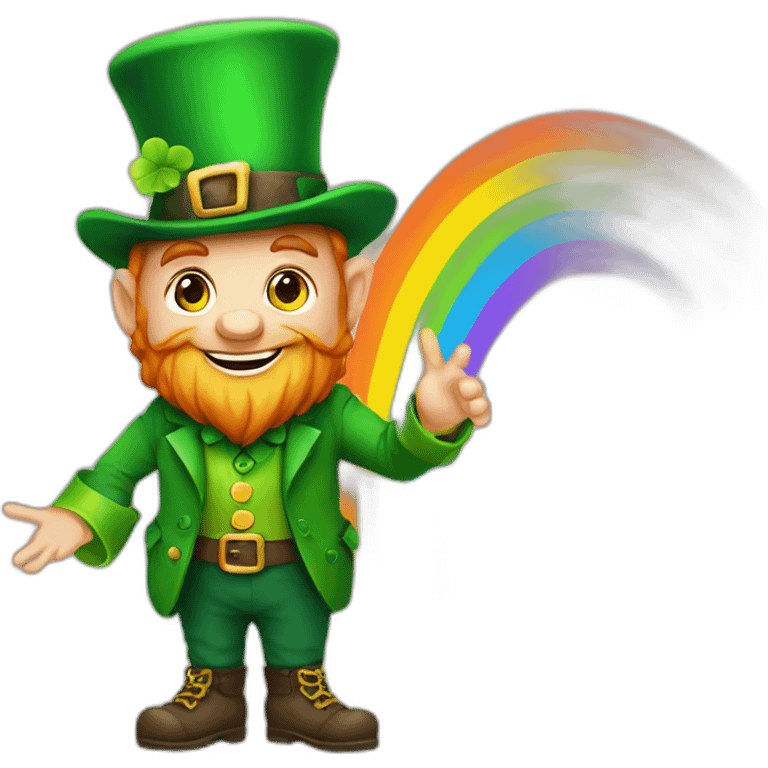 Leprechaun on a rainbow emoji