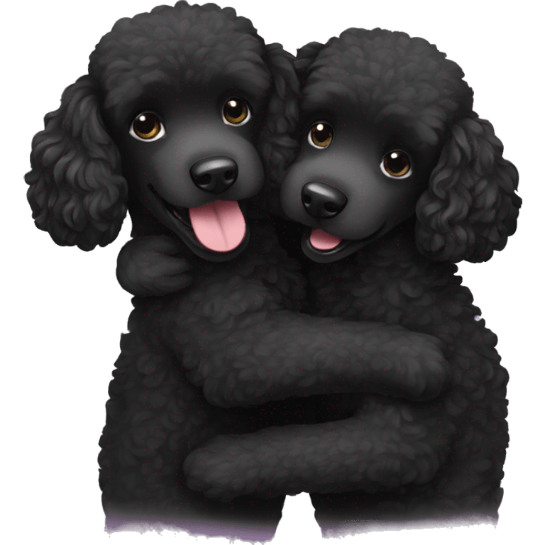 Black Poodle hug emoji