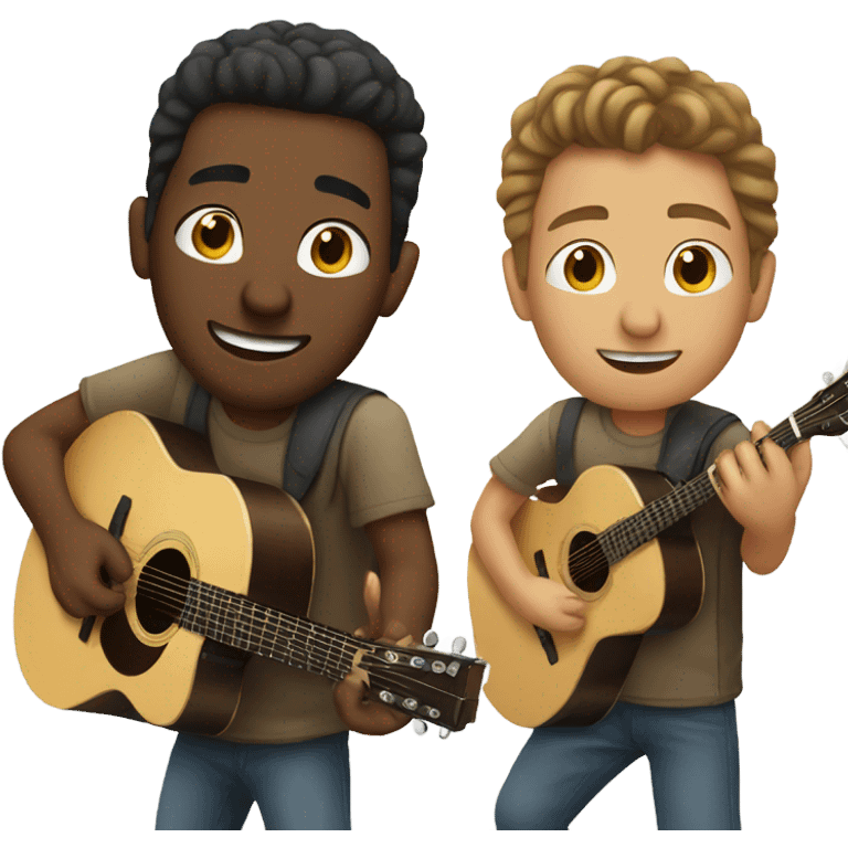 Two brothers playing guitar emoji