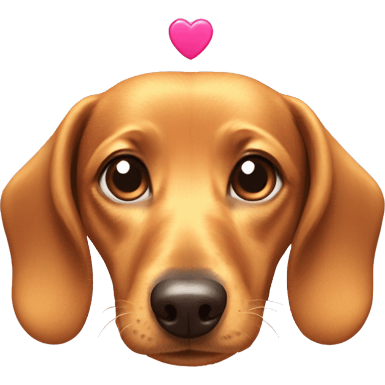 golden dachshund with pink heart eyes emoji