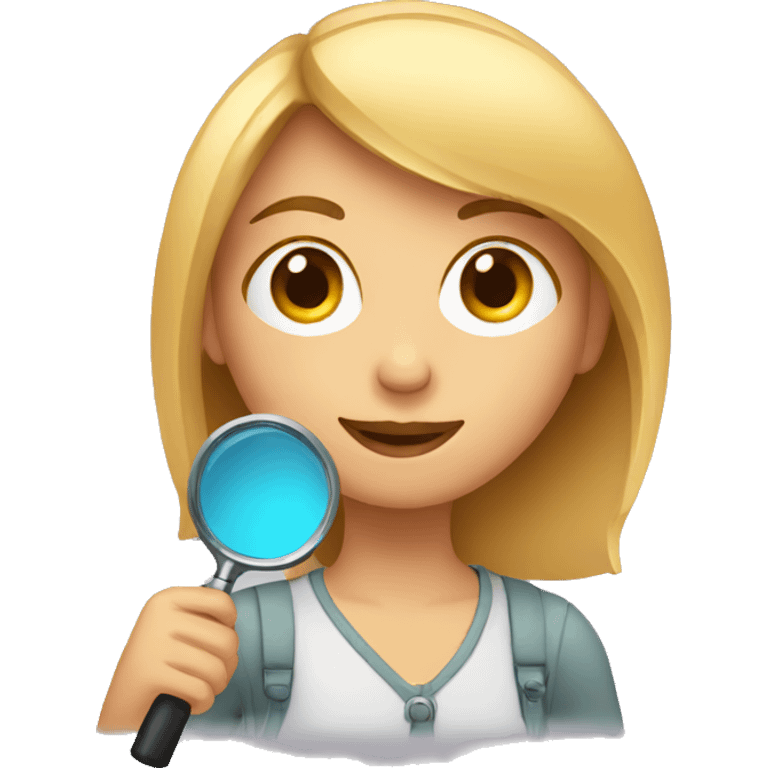 girl with magnifying glas emoji