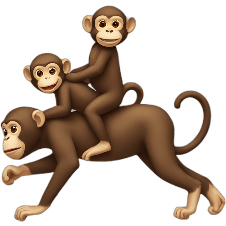 a monkey riding another monkey emoji