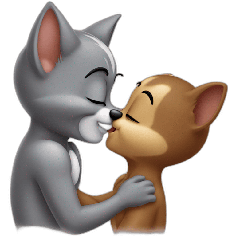 kiss tom jerry emoji