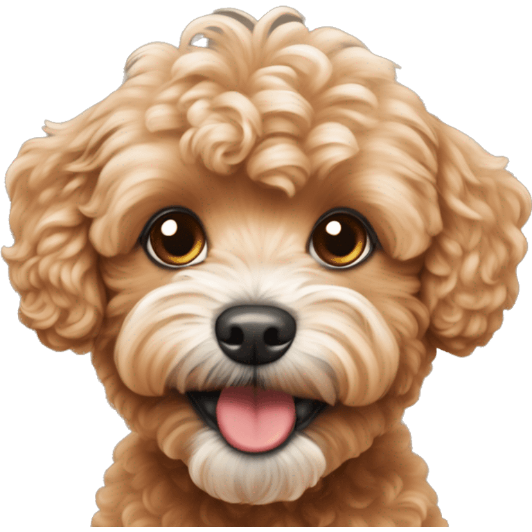 Playful red maltipoo emoji