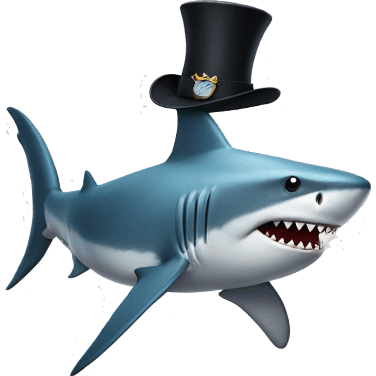 shark with tophat emoji