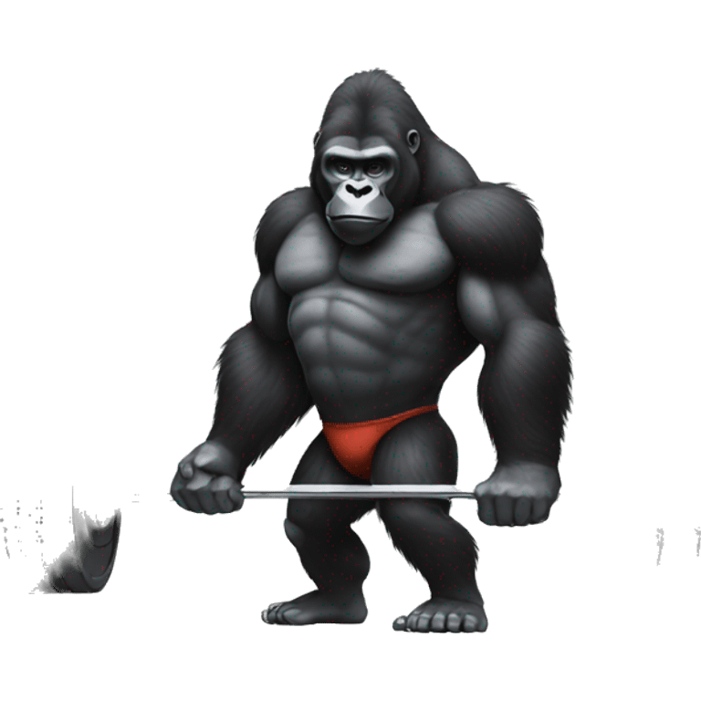 Gorilla lifting weights emoji