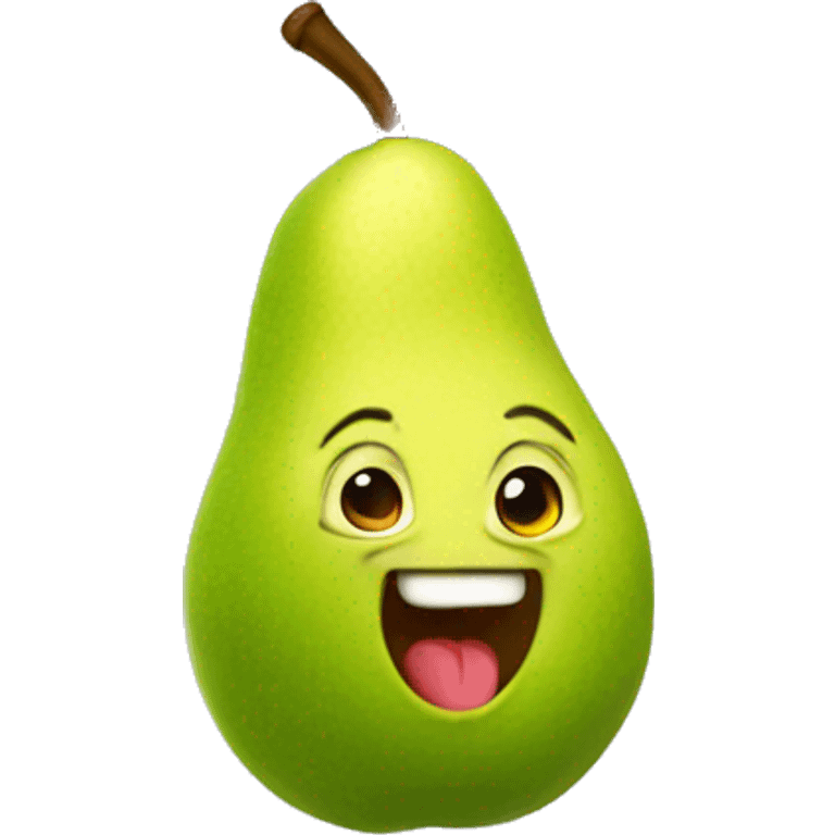 Cute pear with tongue emoji