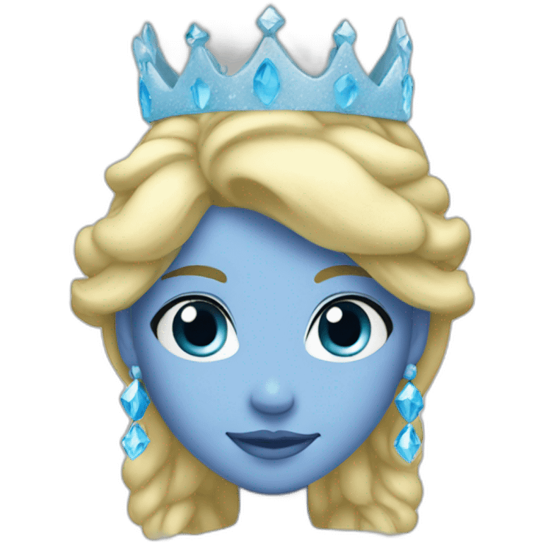 blue princess blonde hair ice crown emoji